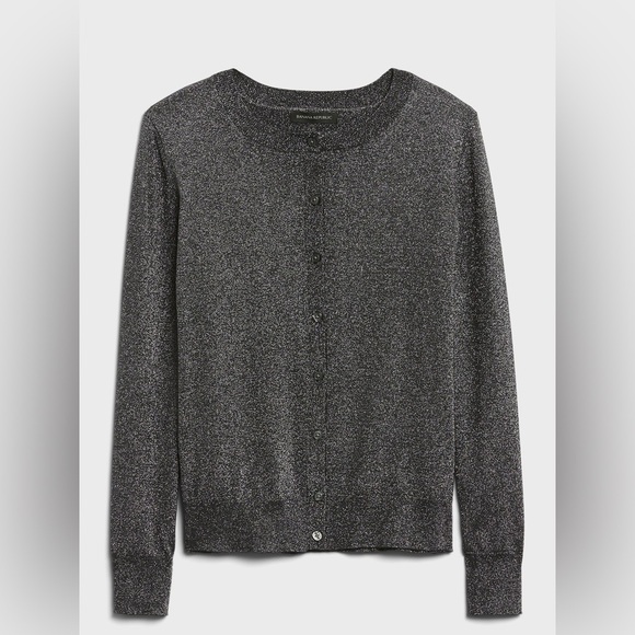 NWOT Banana Republic Extra Fine Merino Wool Metallic Cardigan Size XS - Picture 1 of 9